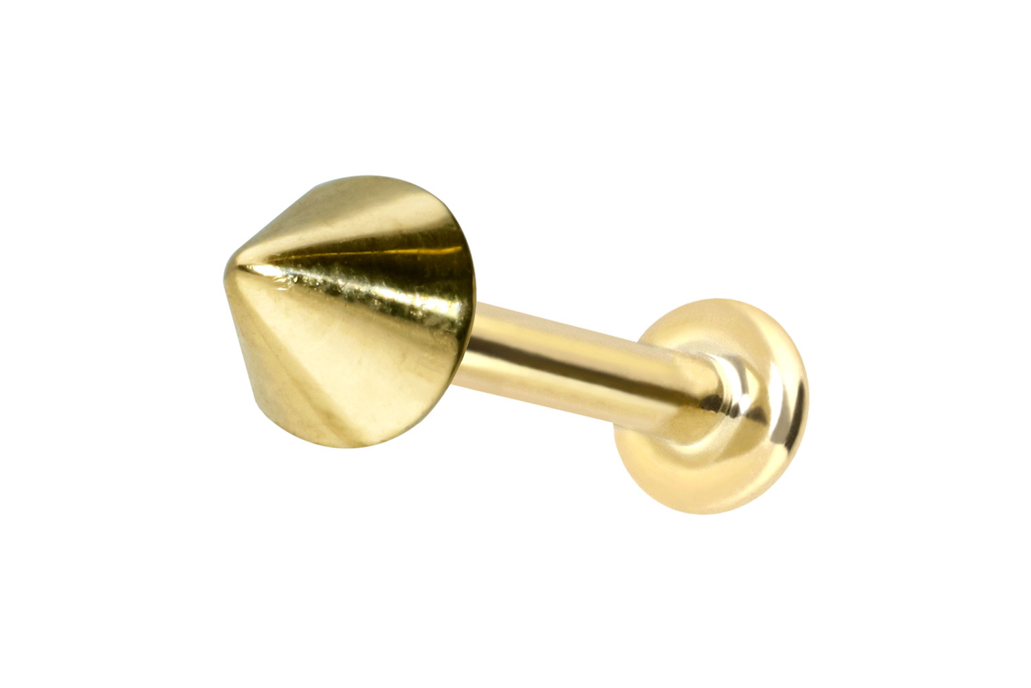 14 Karat Gold Labret Piercing mit Innengewinde SPITZE